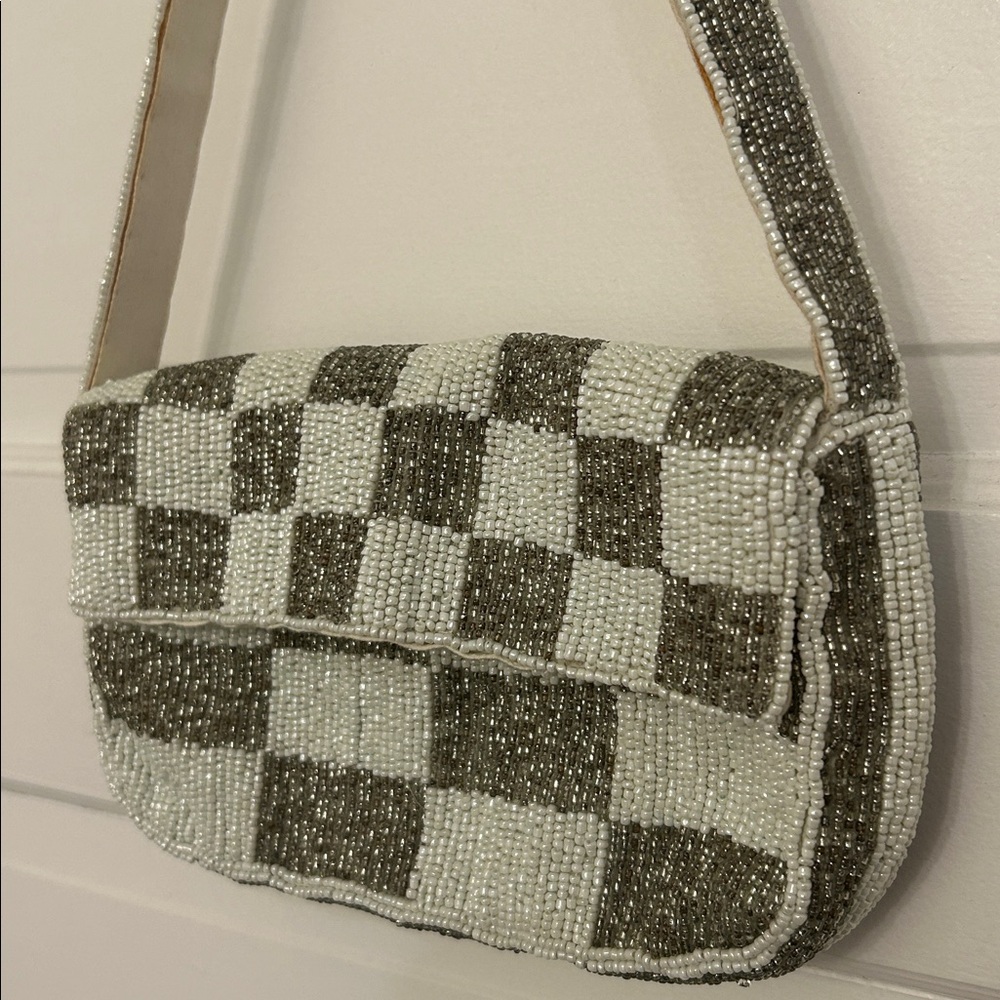 Anthropologie The Fiona Beaded Bag: Checker Edition